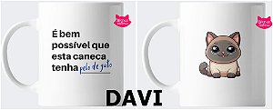Caneca pode conter pelos de gatos