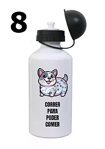 Squeeze " Correr para comer" Alumínio Branco  500ml