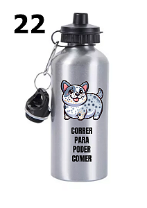 Squeeze "Correr para depois comer" Alumínio 2 Bicos 600ml