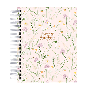 Agenda Cristã: Forte e Corajosa - Floral Rosa 2