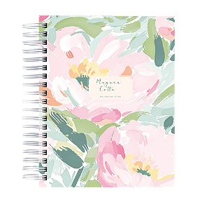Caderno Pautado: Floral Abstrato - Rosa