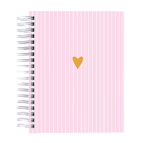 Caderno Pautado: Listra Rosa