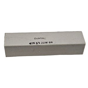 Resistor 47K 20W 5% Porcelana Branca