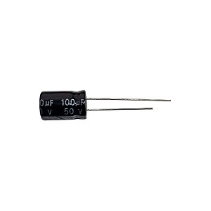 Capacitor Eletrolítico 100uF x 50V RD 105º jwco