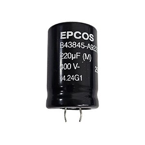 Capacitor Eletrolitico 220uF x 400V RD 85º Snapin Epcos
