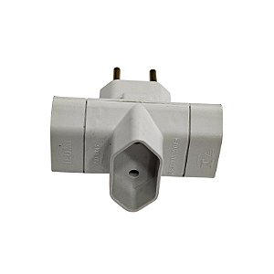 Adaptador Tomada Tipo T Benjamin 3 Entradas 2 Pinos 10A 250V