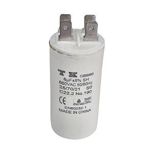 Capacitor de Partida 6uF x 660Vac 50/60Hz Plástico Faston CBB60 Tk