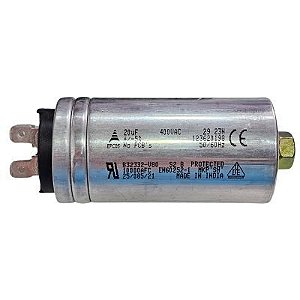 Capacitor Polipropileno 20uF x 400Vac 50/60Hz Alumínio Com Parafuso de Fixação  B32332-V80 40DX78A