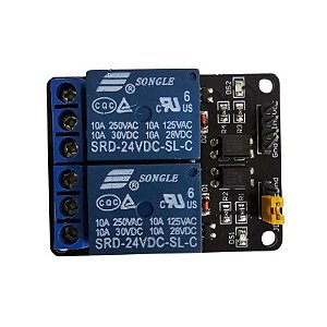 Módulo Relé 24V 2 Canais 10A Opto Isolado