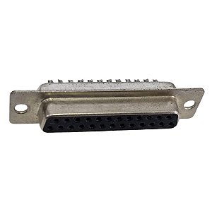 Conector DB25 Fêmea Solda Fio 180º