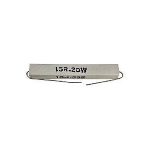 Resistor 15R 20W 10% Axial Porcelana