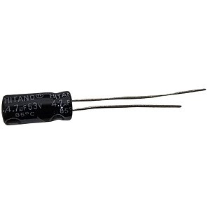 Capacitor Eletrolítico 4,7uF x 63V RD 85º Hitano