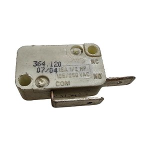 Chave Micro Switch 15A 1/2HP 125/250Vac Vabsco Sem Haste Branca