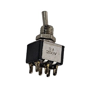 Chave Alavanca 2 Posições 6 Terminais 2A 250V Joto