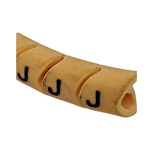 Anilha Identificadora Marcador de Cabos Furo 4Mm Letra J
