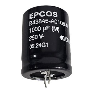 Capacitor Eletrolítico 1000uF x 250V 85º Snapin Epcos B43845-A0108-M