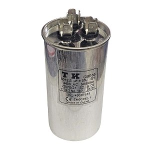Capacitor Polipropileno Duplo 50+2.5uF x 440Vac 50/60Hz Alumínio CBB65 TK