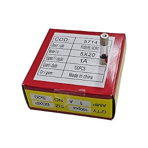 Fusível 1A 250V Pequeno 5x20 Vidro Cx 100pçs