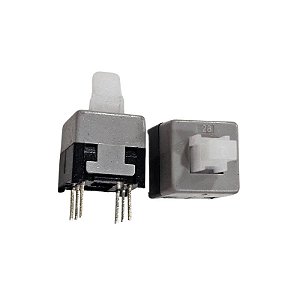 Chave Botão 8,5 x 8,5 Com Trava e Click Branca