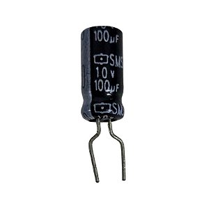 Capacitor Eletrolítico 100uF x 10V RD 85º Sms