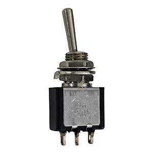 Chave Alavanca Metálica ON OFF 3A 250V 3 Terminais BBS