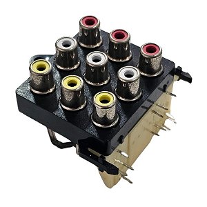 Borne Rca 9 Vias Com Conector Para Placa