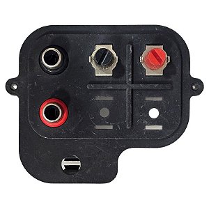 Conector Tomada RCA 2 Entradas 2 Saídas Preto Vermelho