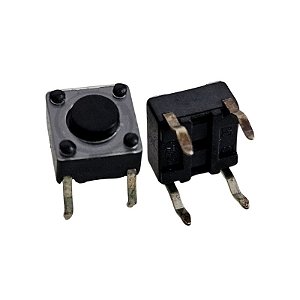 Chave Táctil KFC-A06 6x6x4,3 4 Terminais 180º Preto