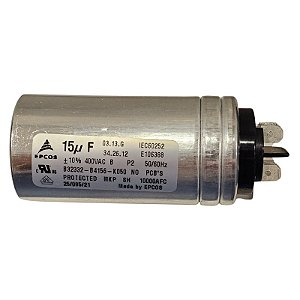 Capacitor Polipropileno 15uF x 400V 50/60HZ Alumínio Faston Epcos B32332-B4156-K0505
