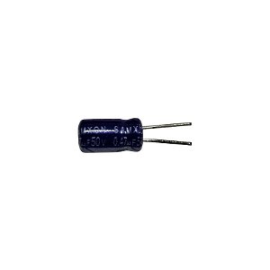 Capacitor Eletrolítico 0,47uF x 50V RD 85º Mini Samxon