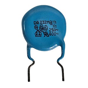 Capacitor Cerâmico 3K3 x 250V DG332M X1 Azul