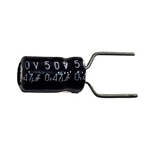 Capacitor Eletrolítico 0,47uF x 50V 85º