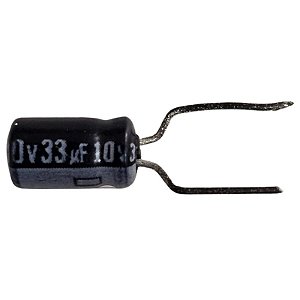 Capacitor Eletrolítico 33uF x 10V RD 85º Mini