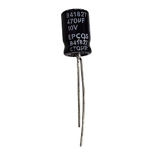 Capacitor Eletrolítico 470uF x 10V RD 85º B41827 Epcos