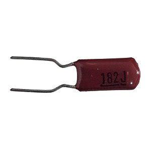 Capacitor Poliéster 1K8 x 50V = 182J Marron
