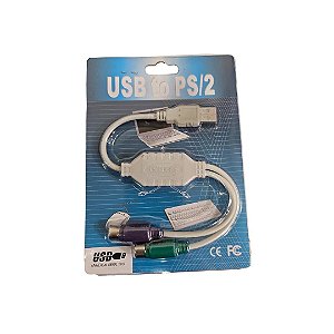 Cabo Conversor USB A 2.0 Macho x 2x PS2 Fêmea