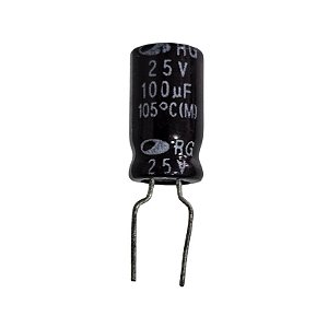 Capacitor Eletrolítico 100uF x 25V RD 105° Rg