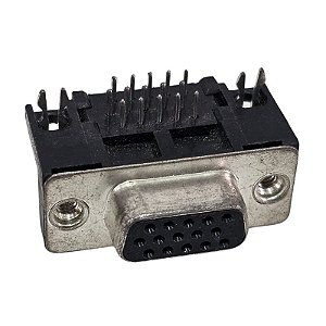 Conector DB15 Femea VGA 90º Solda Placa Foxconn