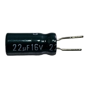 Capacitor Eletrolítico 22uF x 16V RD 85º Ssl
