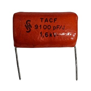 Capacitor Poliéster 9K1 x 1K6 5% = TACF 9100pF/J 1,6kV