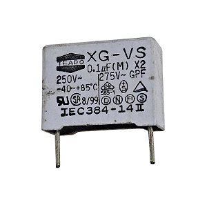 Capacitor Poliéster 100K x 275V X2 = 0,1uF 275V Teapo