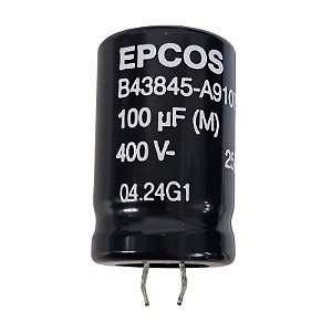 Capacitor Eletrolítico 100uF x 400V RD 85º Snapin Epcos 22DX35A B43845-A9107-M