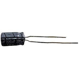 Capacitor Eletrolítico 220uF x 10V RD 85º Suncon