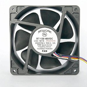 Cooler 12x12x38MM x 48V Com Rolamento RT-120-48Vdc 4 Fios 16.118