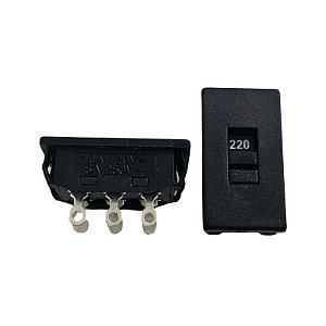 Chave HH 110V/220V 10A 120V 5A 250V Deslizante Preta 6 Terminais