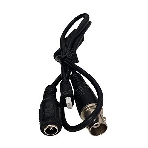 Cabo Rabicho Mini Câmera 3 Pinos Tipo Lamina / Plug Bnc e P4