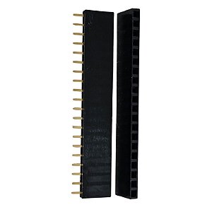 Soquete em Barra 1Via x 20Pinos 2,54MM 180º Preta
