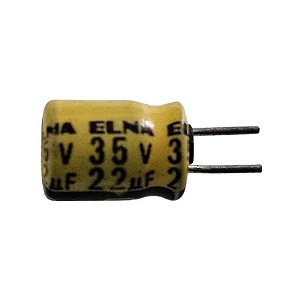 Capacitor Eletrolítico 22uF x 35V RD 85º Elna