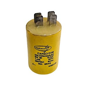 Capacitor Polipropileno 3uF x 380Vac 50/60Hz Plástico Faston Inducon