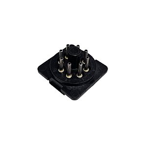 Base Redonda Para Rele 8 Pinos Preta